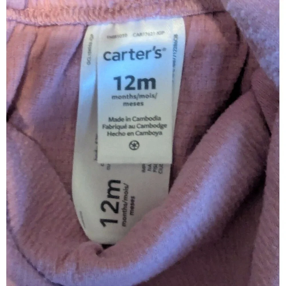 Carter's Purple Short Overalls Size 12 Months